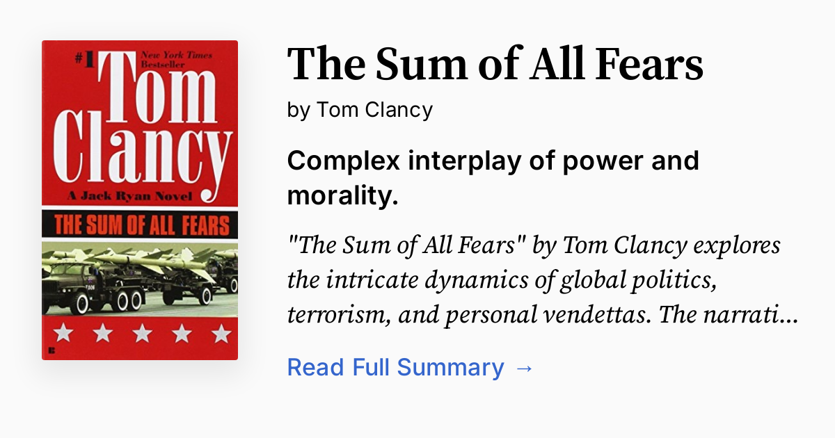 The Sum of All Fears by Tom Clancy: 9780451489814