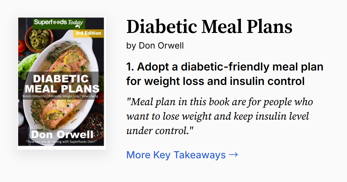 Diabetic Meal Plans Summary & Audio