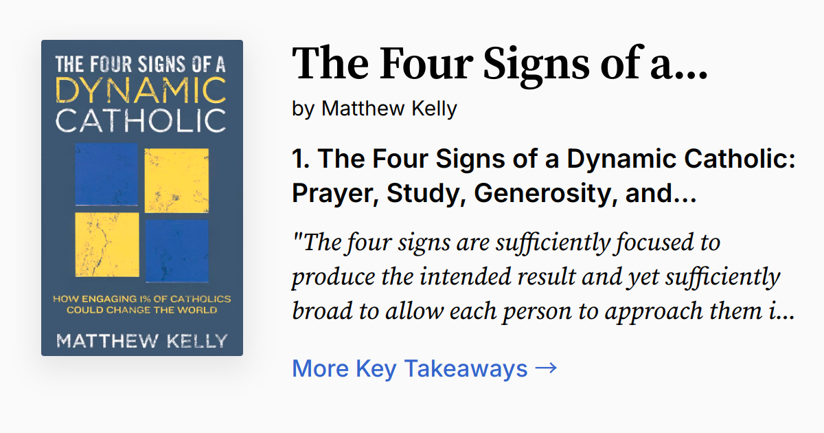 The four signs of a dynamic catholic summary quotes faq audio