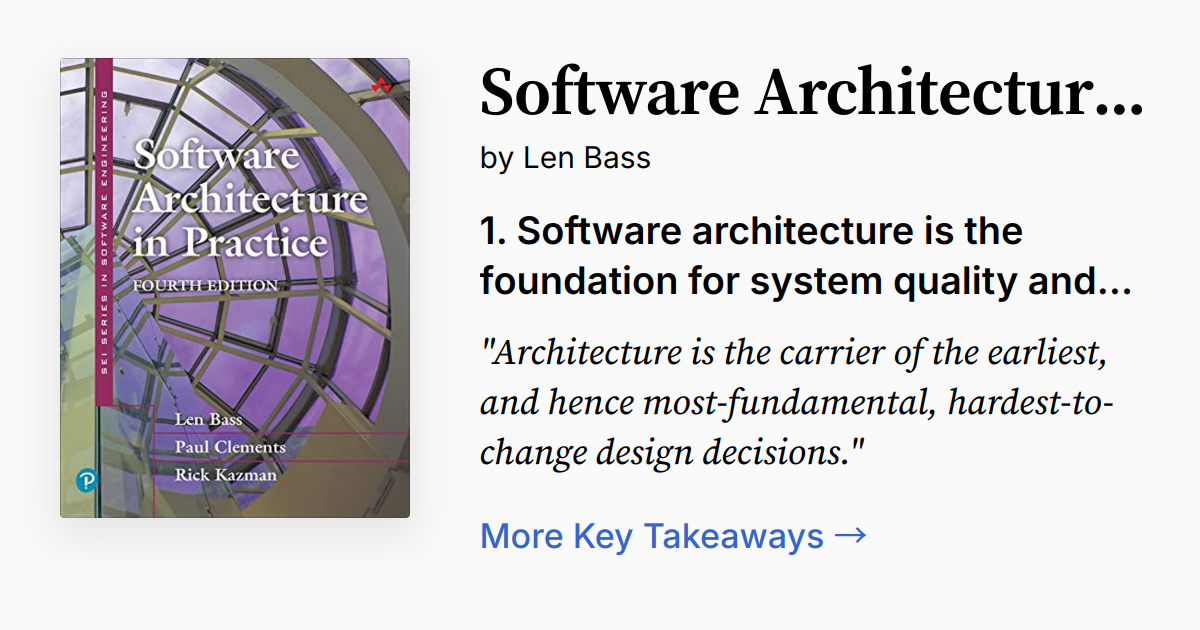 Software Architecture in Practice | Summary, Quotes, FAQ, Audio