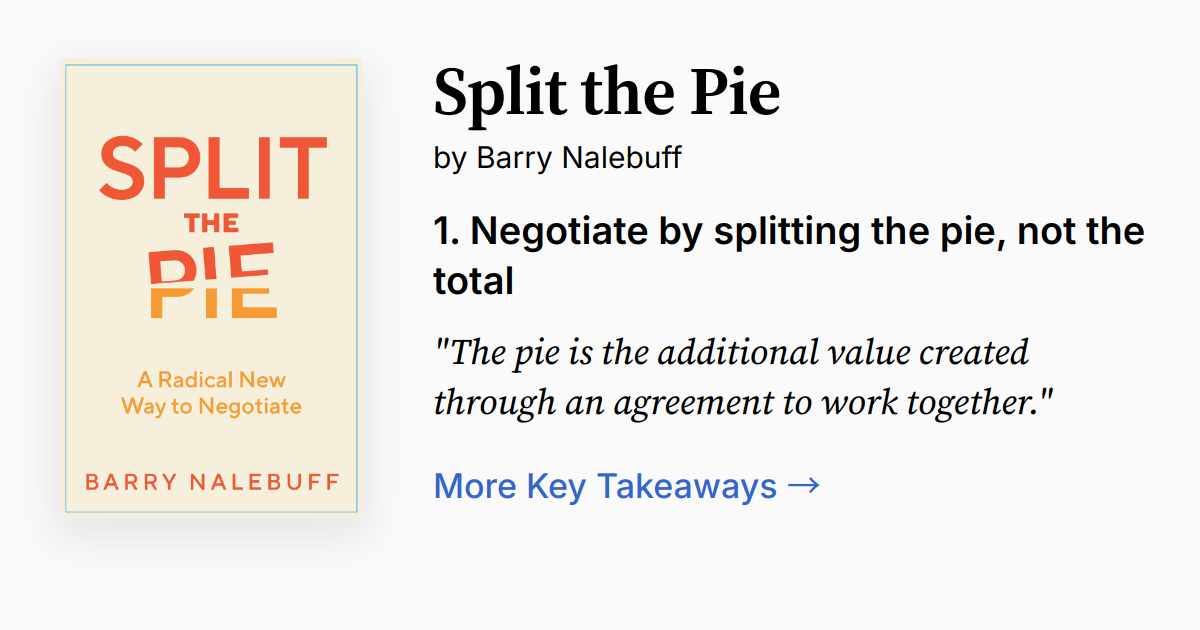 Split the Pie by Barry Nalebuff Summary & Audio