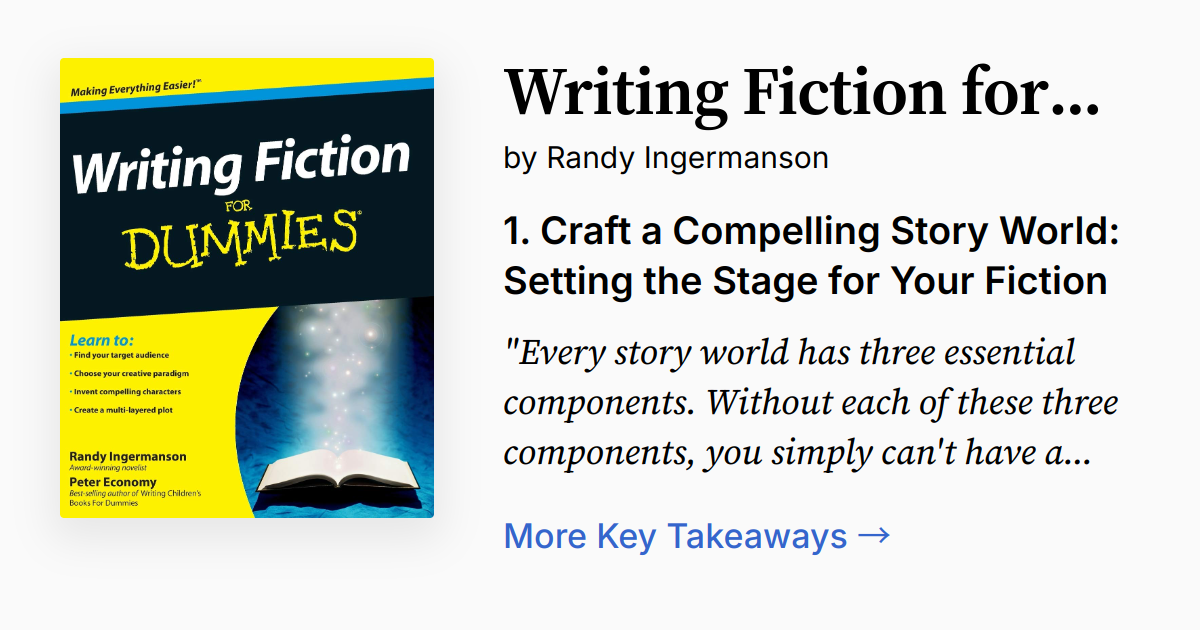 Writing Fiction For Dummies