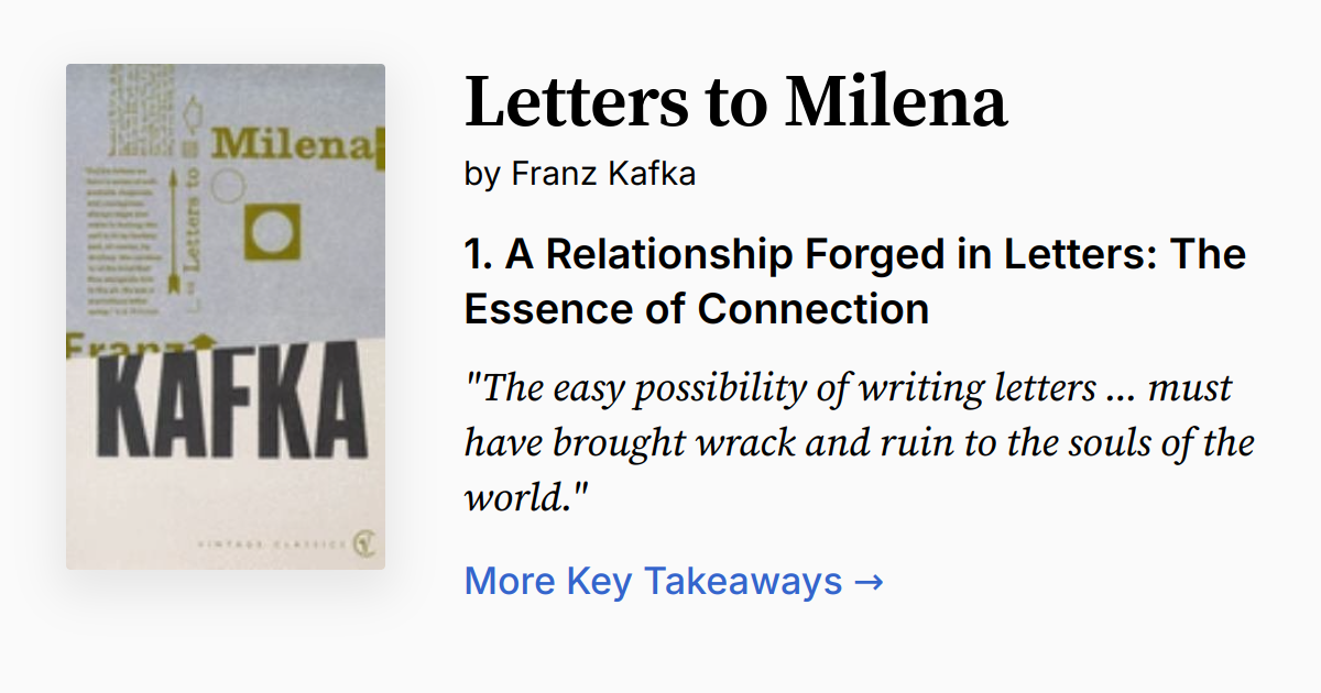 Letters to Milena Summary, Quotes, FAQ, Audio