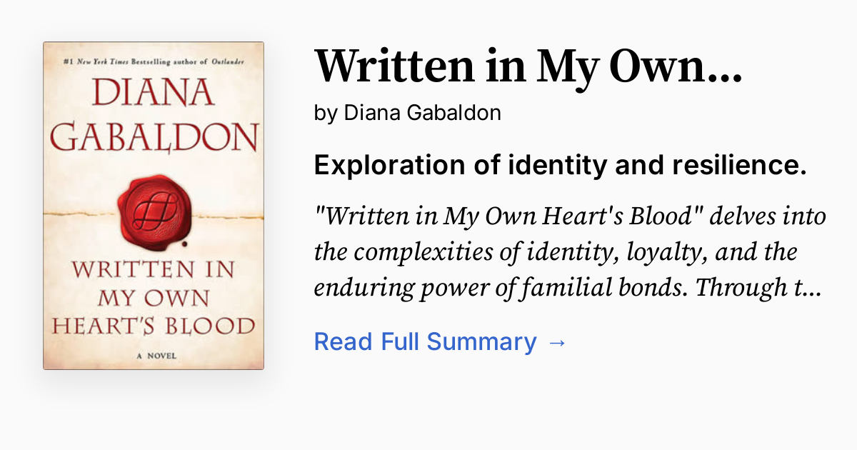 Written In My Own Heart's Blood Audiobook Free Written in My Own Heart's Blood | Summary, Analysis, FAQ