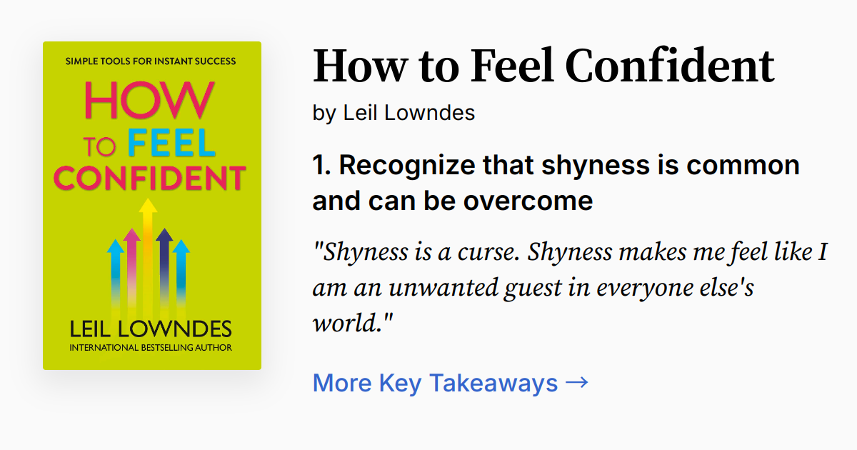 How to Feel Confident Summary & Audio