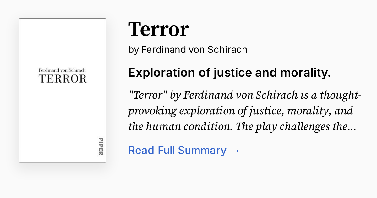 Terror Ferdinand Von Schirach Zusammenfassung Terror by Ferdinand von Schirach | Summary, Analysis, FAQ