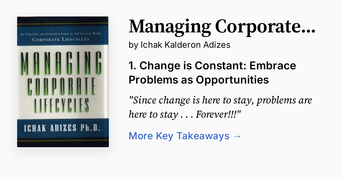 Managing Corporate Lifecycles | Summary, Quotes, Audio