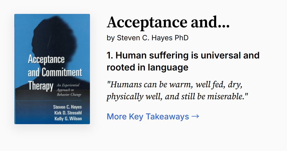 Acceptance and Commitment Therapy | Summary, Quotes, FAQ, Audio