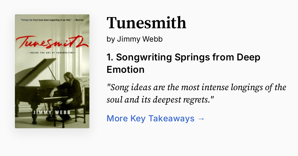 Tunesmith by Jimmy Webb | Summary, Quotes, FAQ, Audio