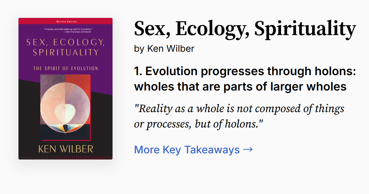 Sex, Ecology, Spirituality: The Spirit of Evolution, Second