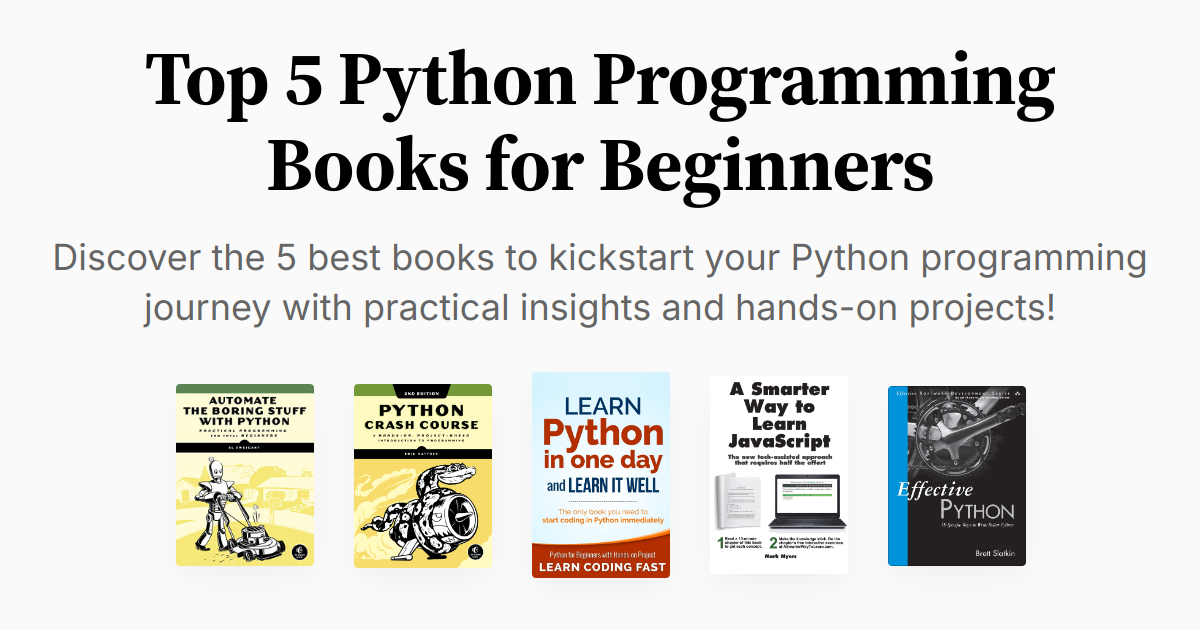 Top 5 Python Programming Books for Beginners | Summary & Audio